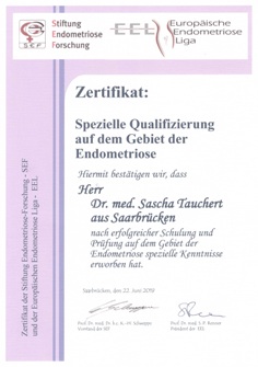 2019_06 Endometriose-Zertifikat Dr. Tauchert